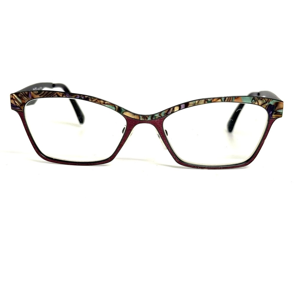 OGI Evolution 4310 1814 Cat Eye Eyeglass Frames Burgundy Mosaic 52-18-145
